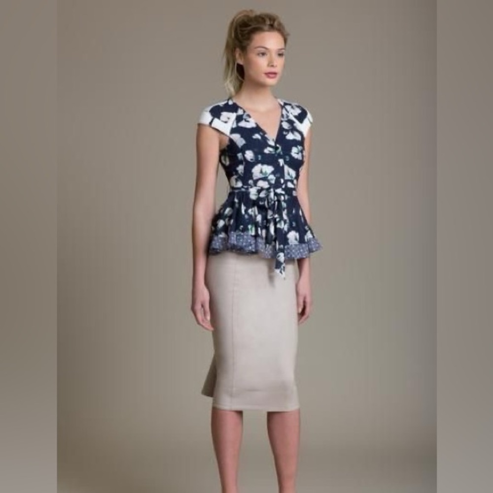 Byron Lars Peplum Top & Pencil Skirt Set – Size 6 – Rare HTF